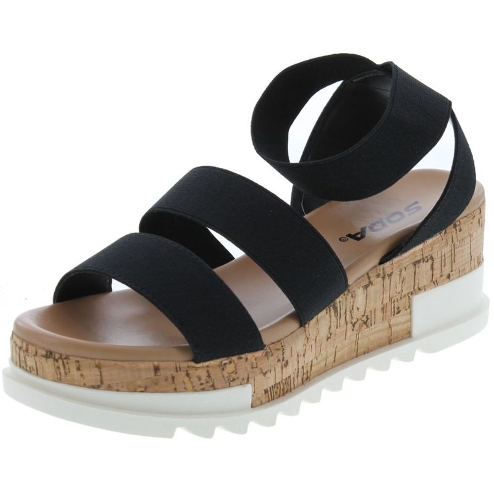 Soda Madyson Black Womens sandals 7.5 NEW